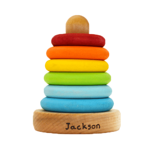 10 Best Gifts for New Baby - personalized wooden stacker toy