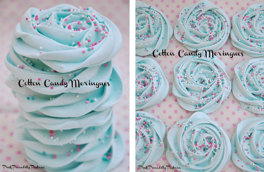Easy Disney Frozen Dessert Ideas - Cotton Candy Meringues by Pink Piccadilly Pastries