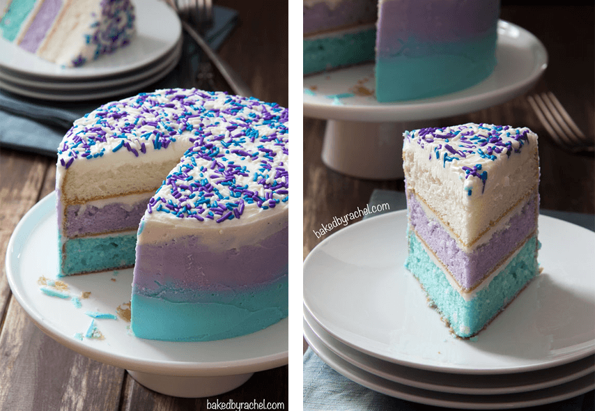 Easy Disney Frozen Cake Ideas - Surprise Watercolor Cake by Baked by Rachel
