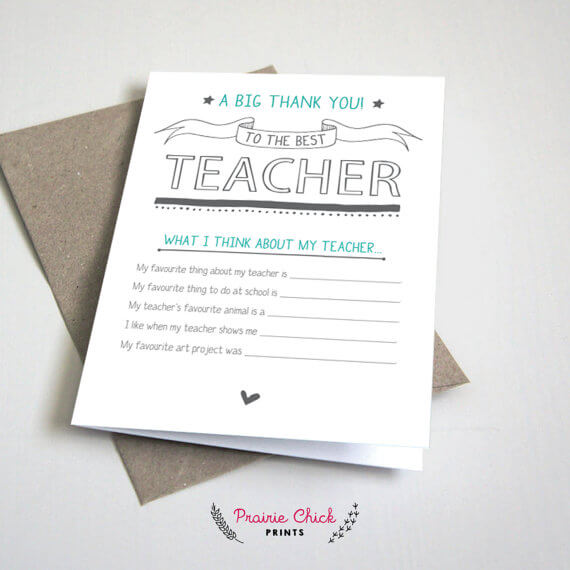 Teacher Gift - Thank You Card