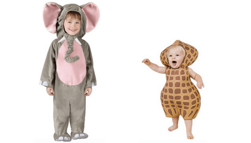 Creative Halloween Costumes for Siblings - Elephant and Peanut