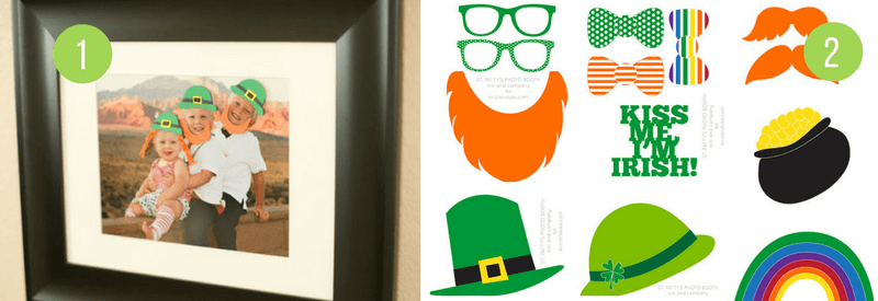 Fun Ideas for kids to celebrate St Patricks Day - Free Printable photo booth props and Leprechaun mischief!
