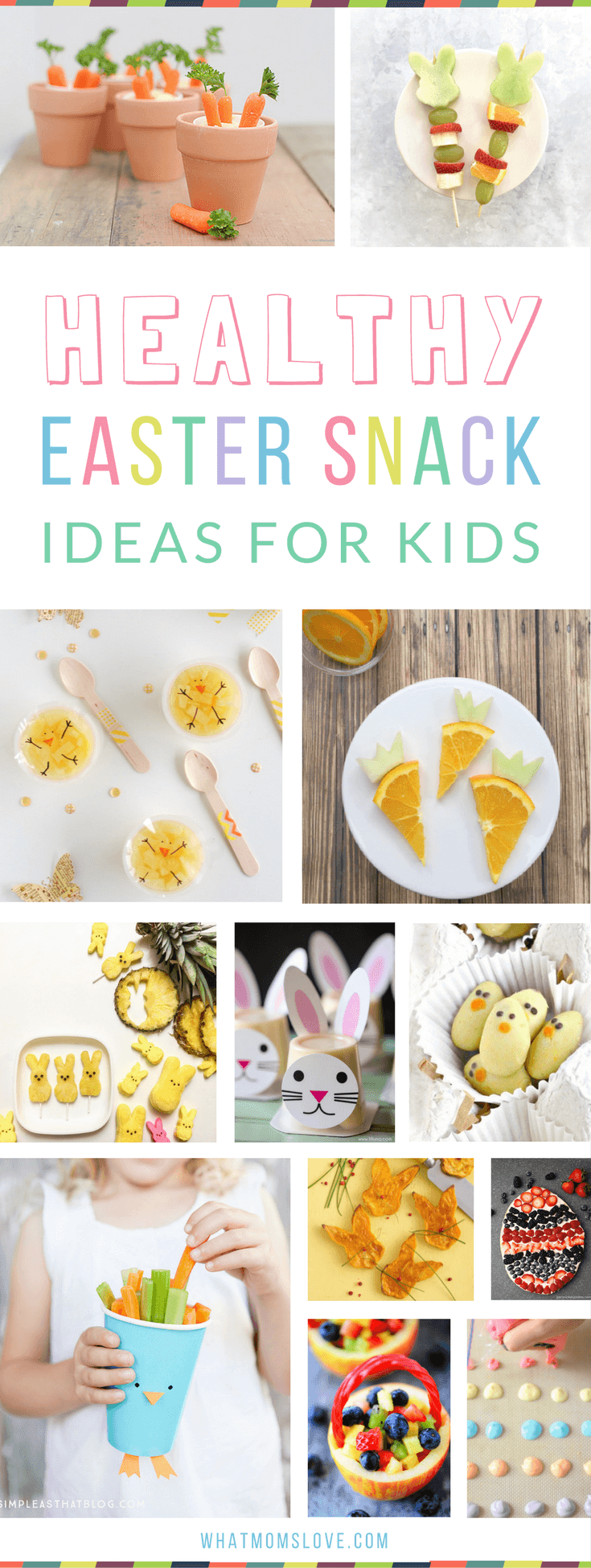 Healthy Easter Snack Ideas for Kids | Fun snacks that are great for school or for your party, perfect for toddlers, preschoolers and big kids too! Super cute and creative ideas that are easy to make!
