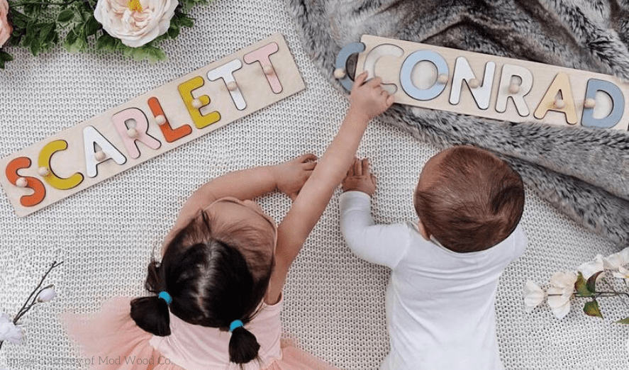 wooden name puzzles - best personalized gifts for kids