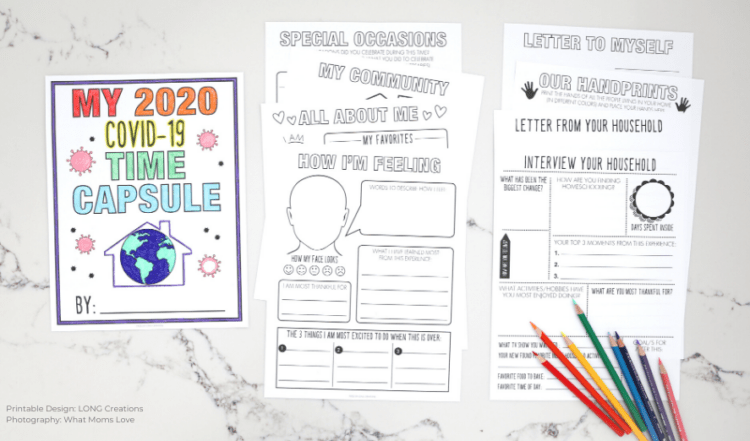 FREE Quarantine Time Capsule Printable for Kids . A COVID-19 Pandemic ...