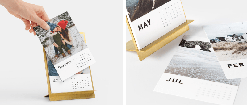 brass easel desk calendar