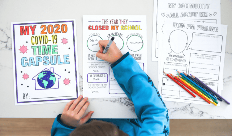 FREE Quarantine Time Capsule Printable for Kids . A COVID-19 Pandemic ...