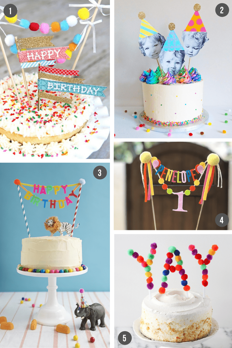 Happy Birthday Cake Topper Cute cake decorations Cartoon Themed Inspired Cake Decor Go Theme Party Cake Decor Glitter Kids Boys Girls Birthday Party Supplies 