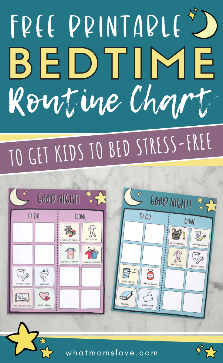 Free Printable Bedtime Routine Chart For Kids What Moms Love