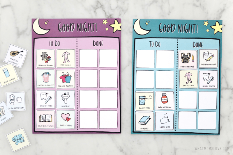 Free Printable Bedtime Routine Chart for Kids