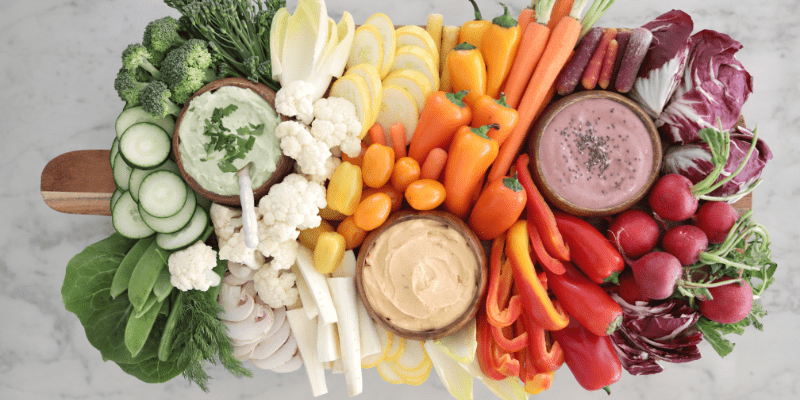 Rainbow Veggie Tray with Easy Dips – The Perfect Party Platter!