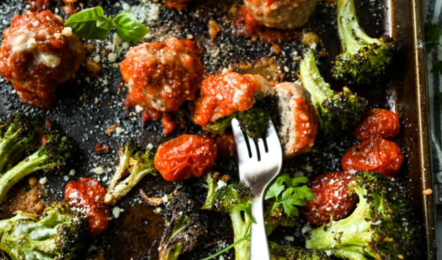 This delicious, juicy keto meatball recipe is low-carb & family-friendly. It's the perfect easy, weeknight dinner made with just one sheet pan!