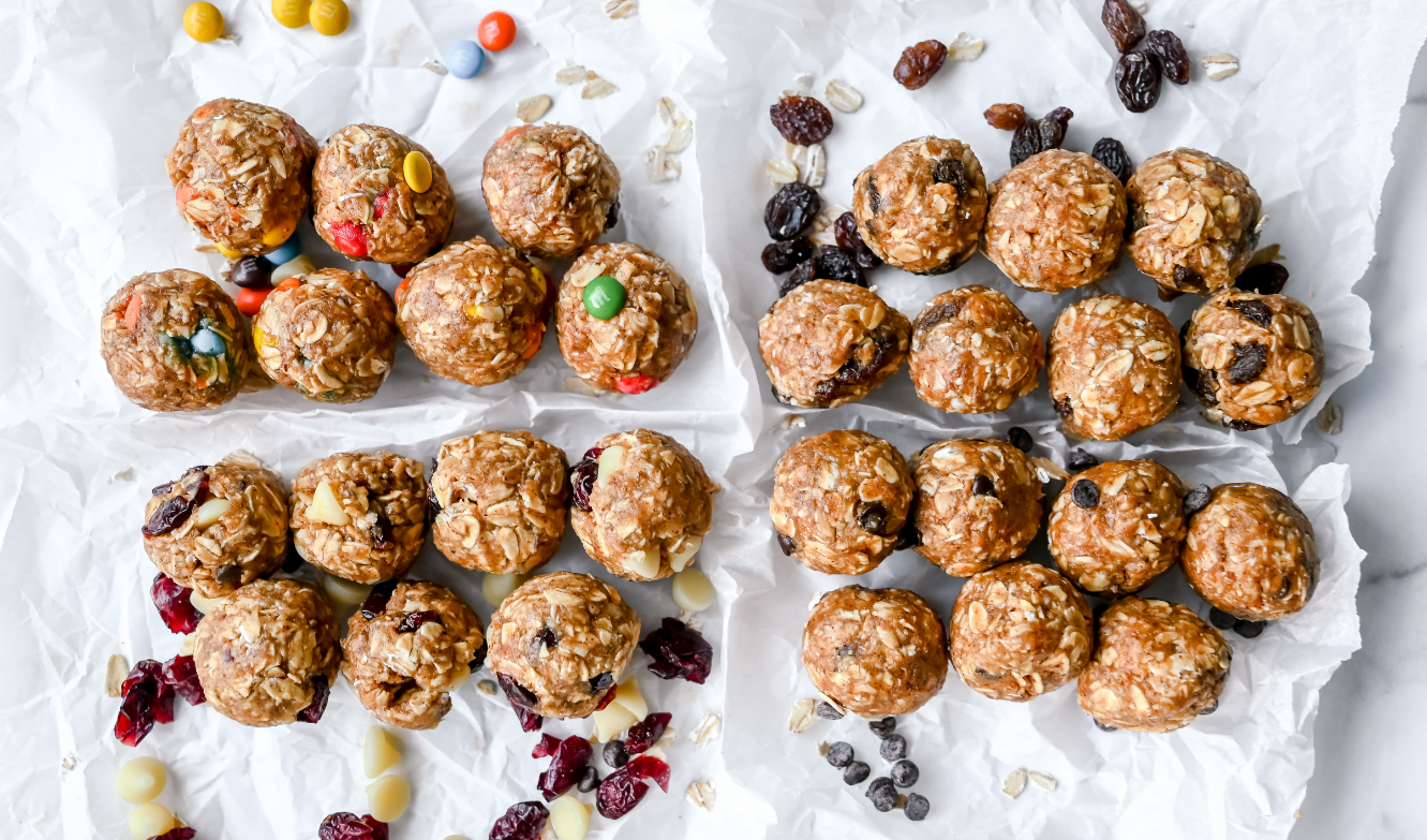 Healthy No-Bake Peanut Butter Protein Balls With Oats – 1 Recipe, 4 Ways!