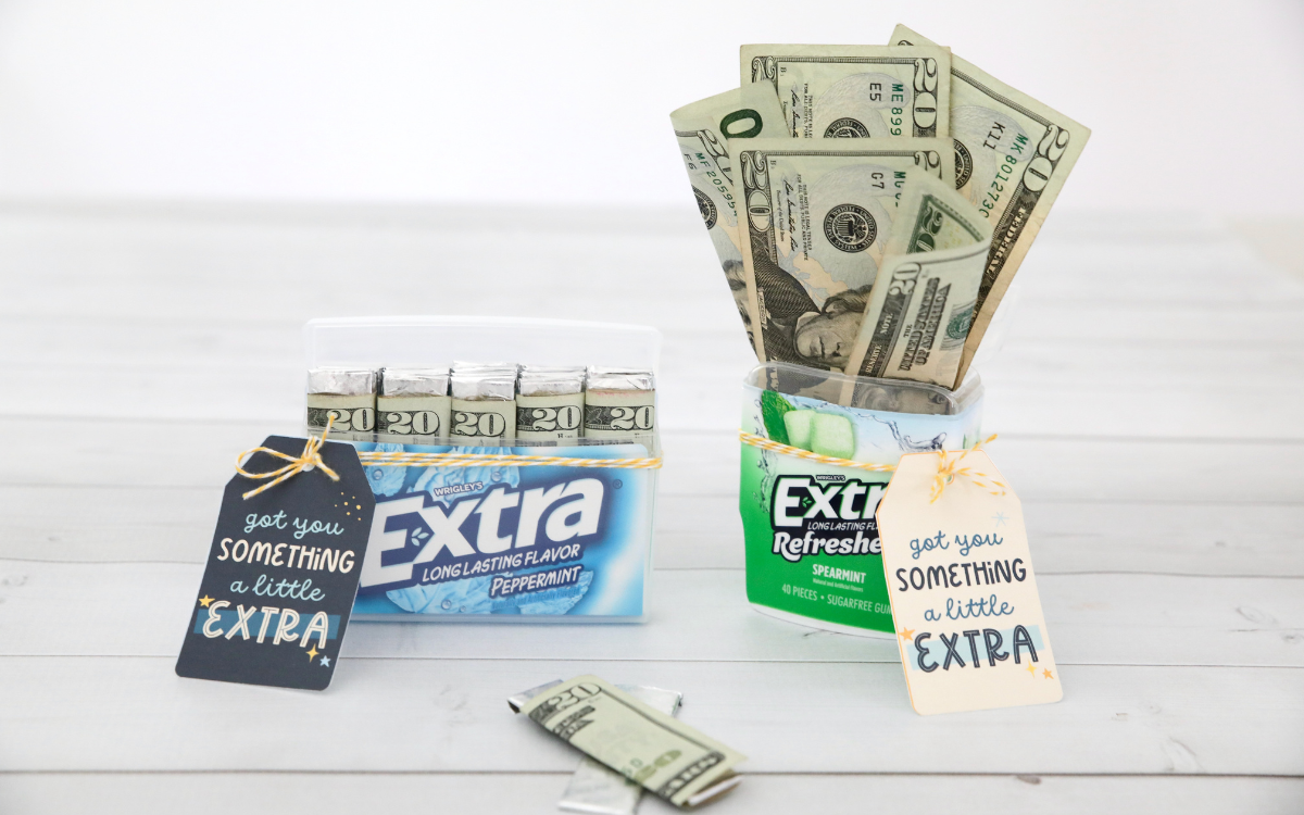 Extra Gum packet with money gift printable