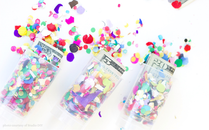 confetti poppers with money inside