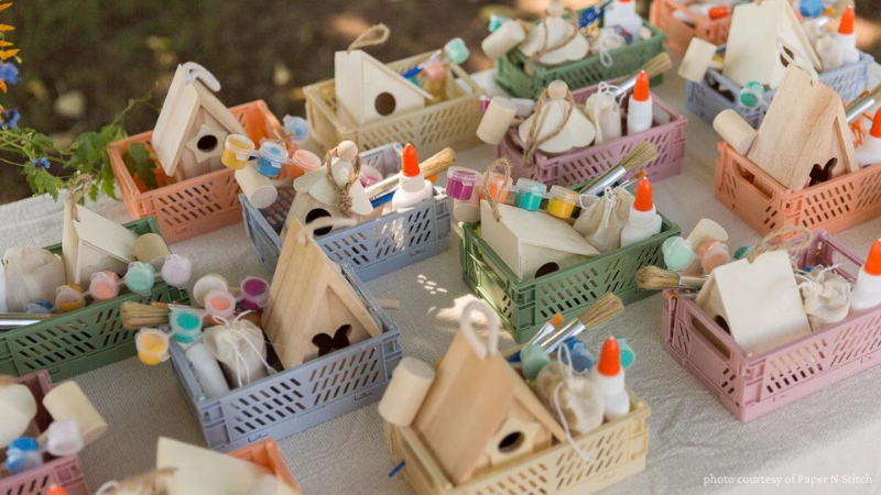 birdhouse craft kit as birthday party favor
